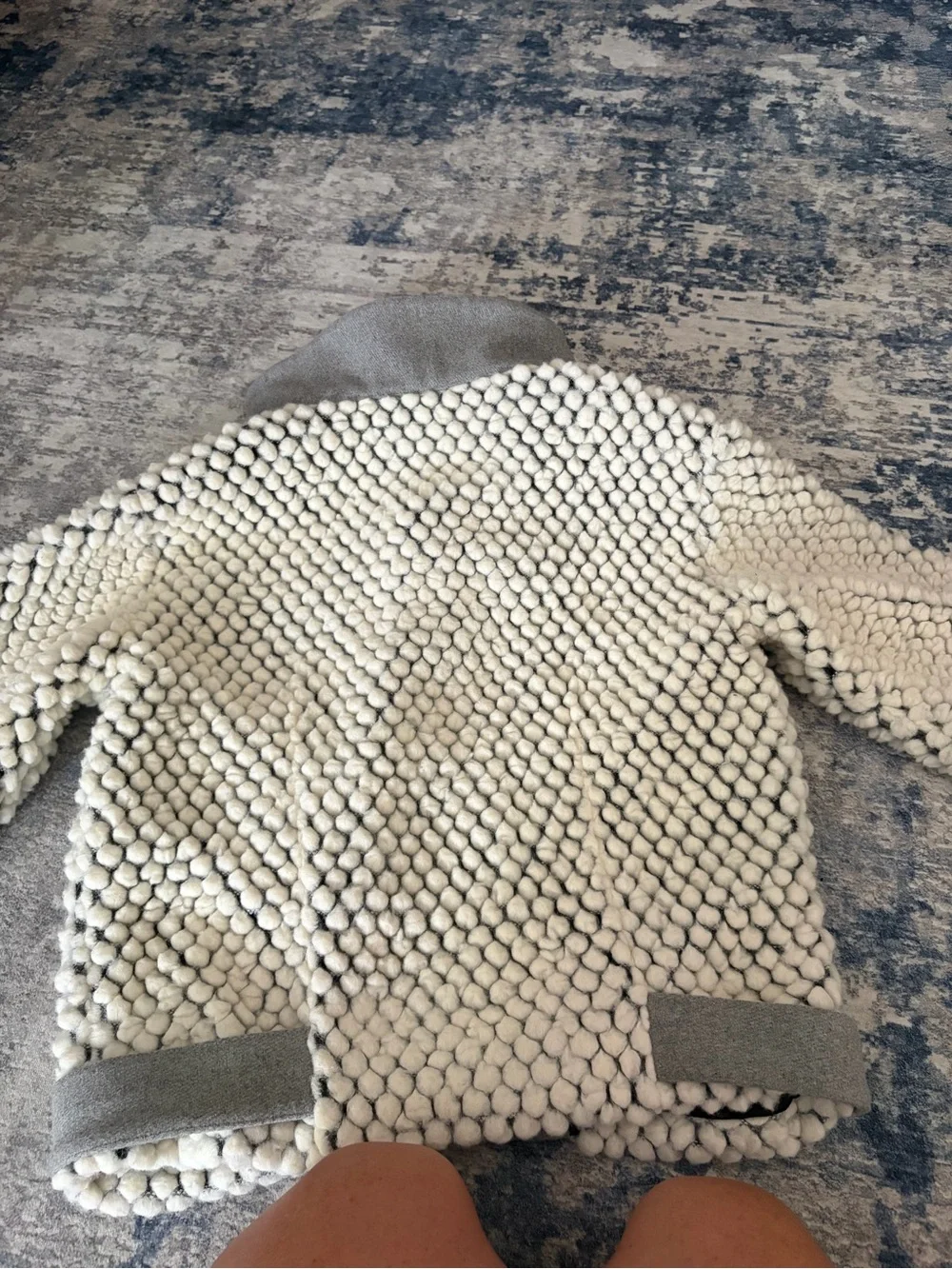 Eleven Paris Cream Textured Teddy Bomber Jacket
